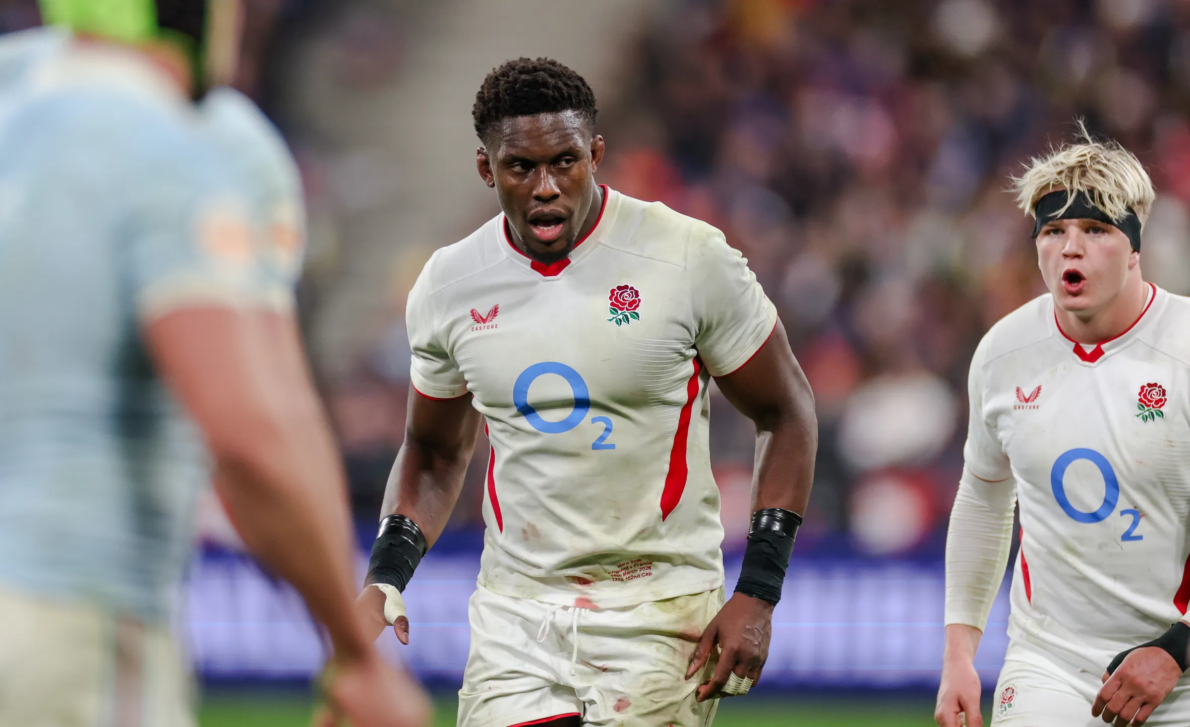 England's Maro Itoje playing in the Six Nations 2026 France v England.