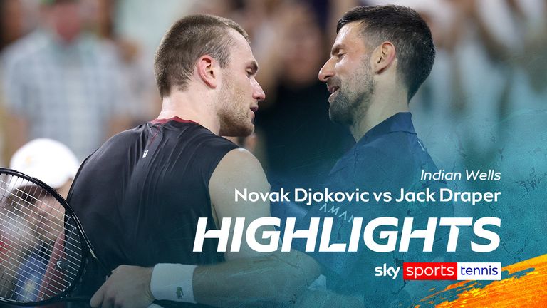 Highlights of the Indian Wells match between Novak Djokovic and Jack Draper.