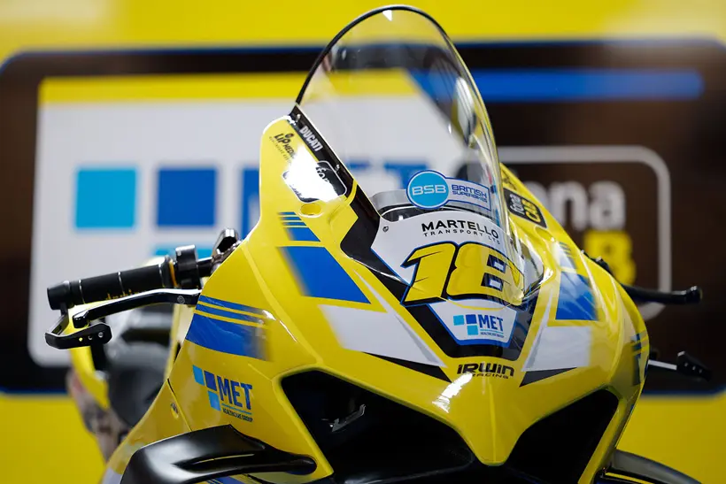 The yellow number 18 sits proudly on the front of the MET fonaCAB Racing Ducati.