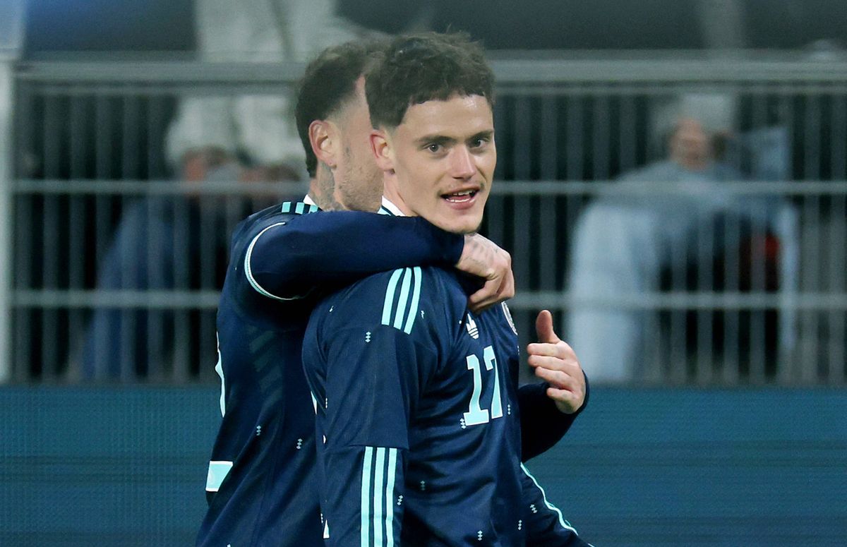 BASEL, SWITZERLAND - MARCH 27: Florian Wirtz of Germany celebrates scoring his team's third goal during the international friendly match between Switzerland and Germany in St. Jakob-Park on March 27, 2026 in Basel, Switzerland. (Photo by Alexander Hassenstein/Getty Images)