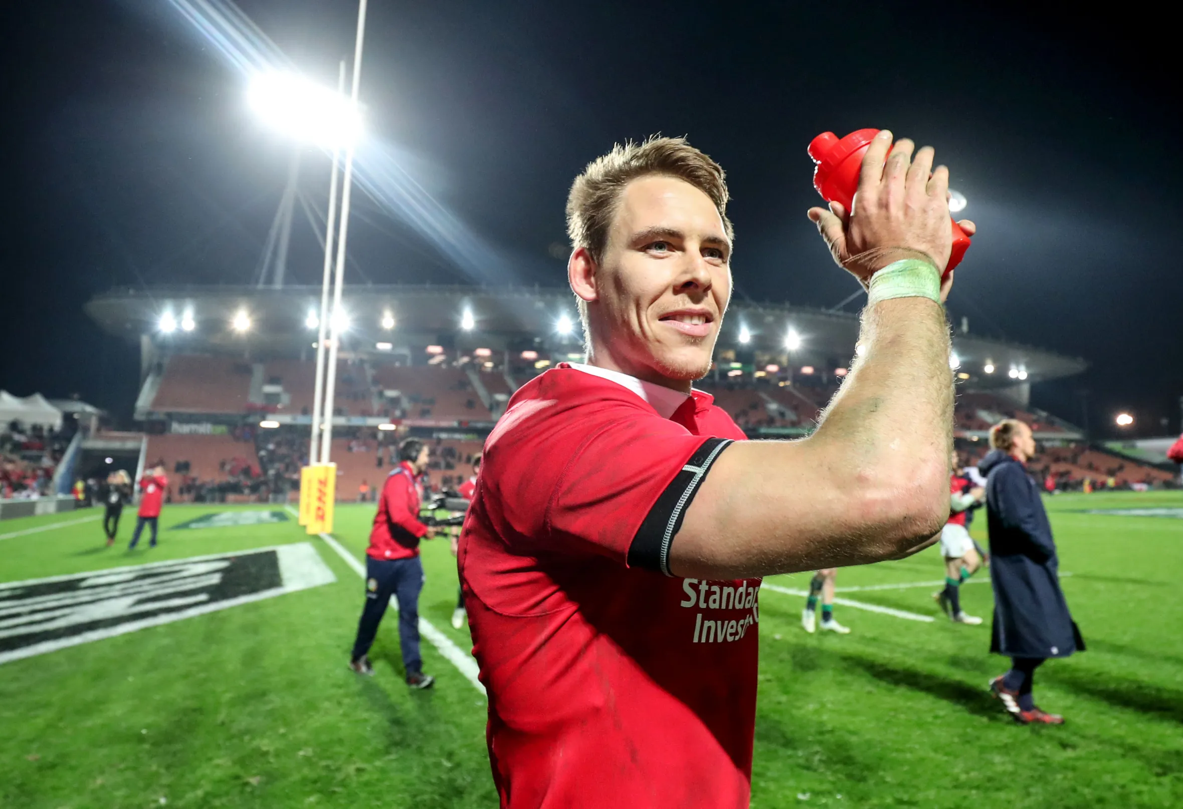 Liam Williams celebrates victory during the British & Irish Lions Tour to New Zealand 2017.