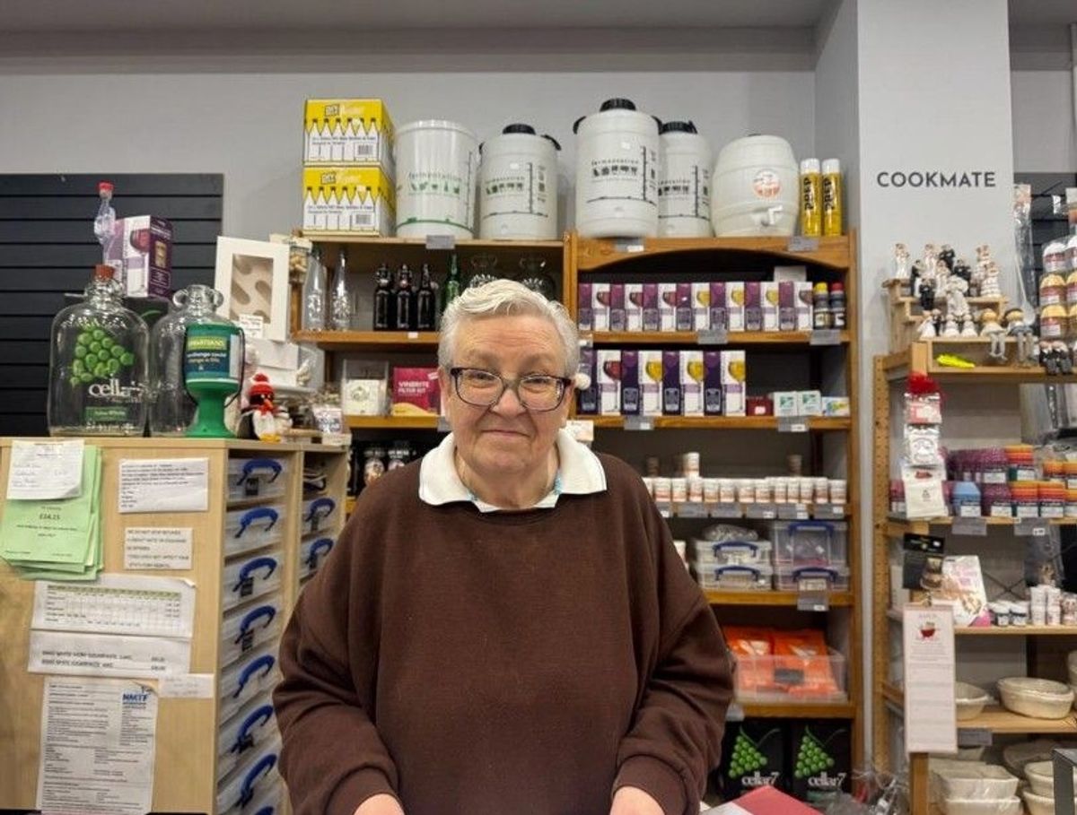 The picture shows the pensioner after the till