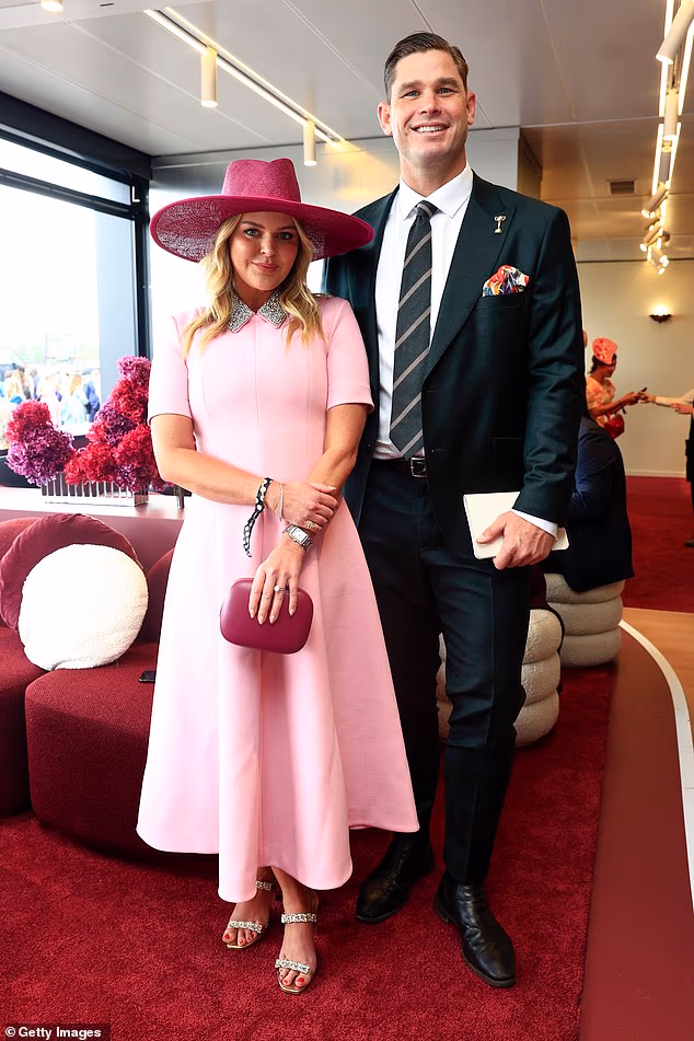 Damon stars in Are You Kidding with cricketer Steve Smith and AFL great Tom Hawkins (pictured with wife Emma)