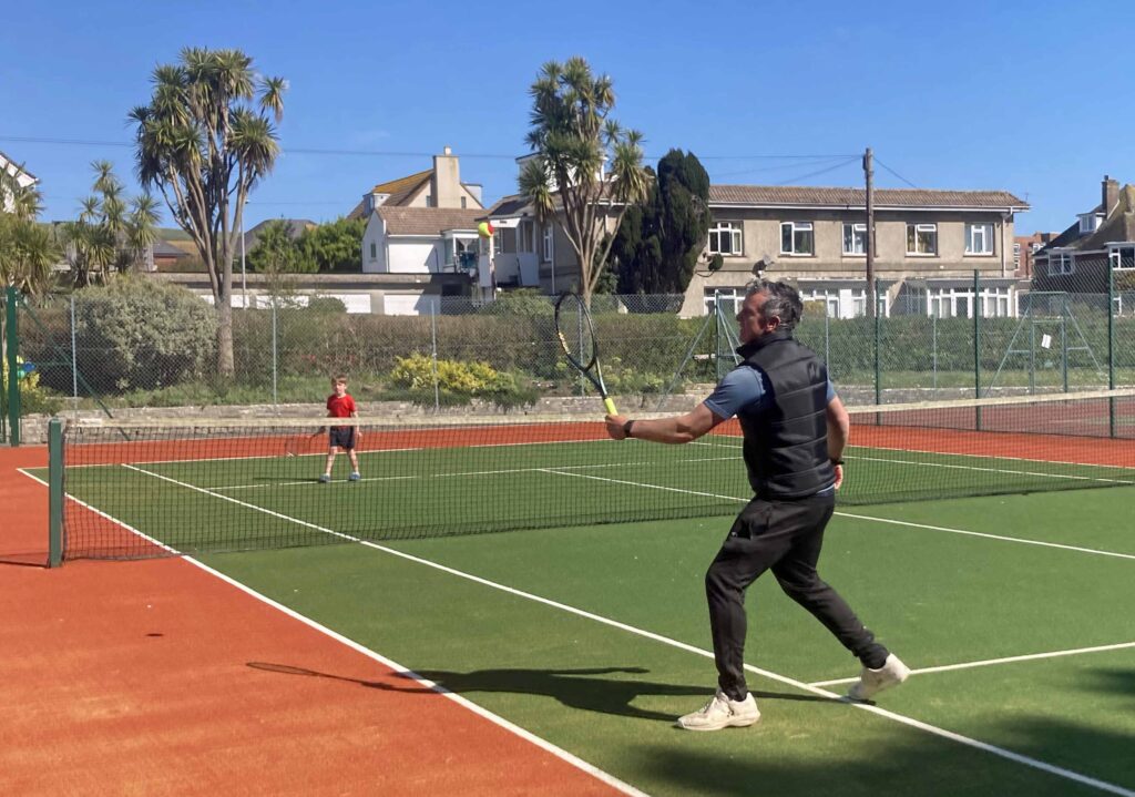 Tennis courts in the seaside gardens