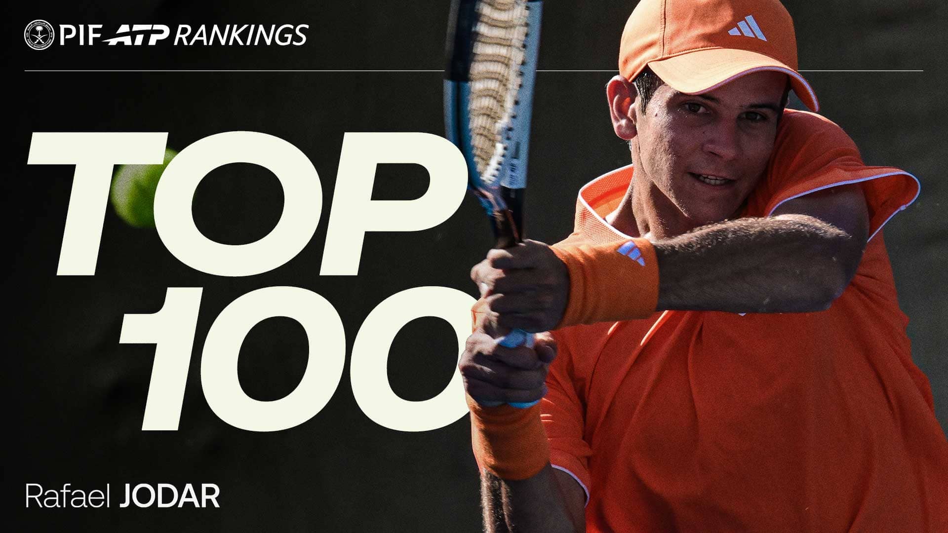 Rafael Jodar, 19, is the second-last player in the top 100.