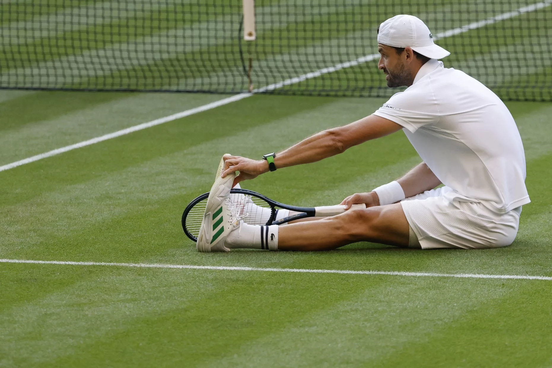 Grigor Dimitrov defeated at Wimbledon.