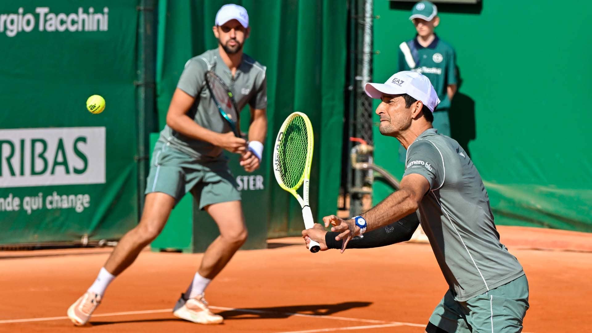 Mate Pavic and Marcelo Arevalo in action on Wednesday at the Rolex Monte-Carlo Masters.