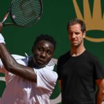 Moise Kouame practices before his first match at the Rolex Monte-Carlo Masters, where Richard Gasquet reached the semi-finals in 2005.