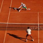 Tallon Greek Spoor (above) and Gaël Monfils battle it out on the Monte Carlo clay