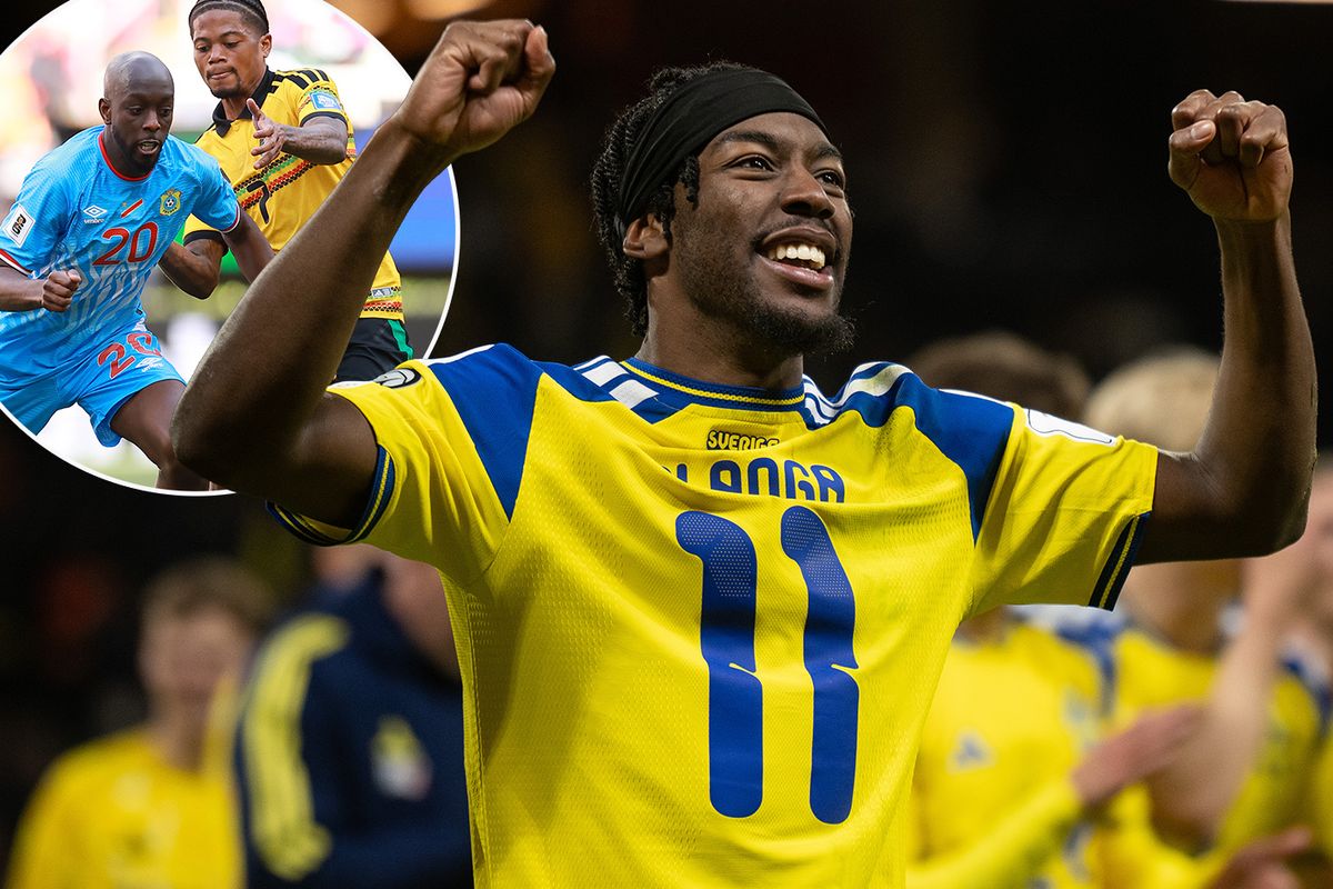 Anthony Elanga of Sweden celebrates Poland's victory. Inside: Yoane Wissa's DR Congo beat Jamaica in extra time